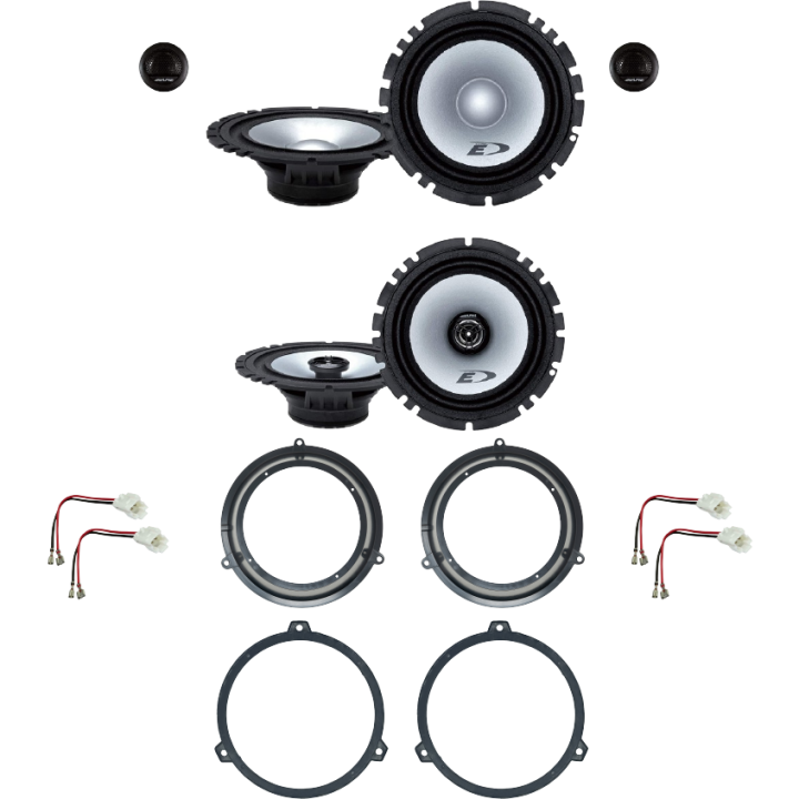 Kit 6 Casse SXE-1750S + SXE-1725S Ant. + Post. per Fiat Panda dal 2003 al 2012