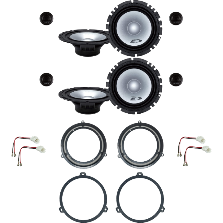 Kit 8 Casse SXE-1750S Ant. + Post. per Fiat Panda dal 2003 al 2012