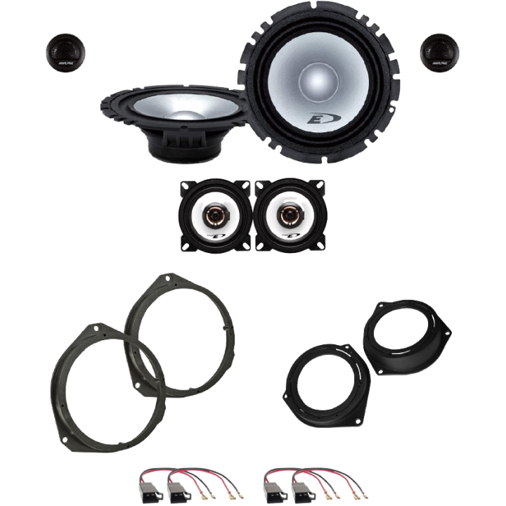 Kit 6 Casse SXE-1750S + SXE-1025S Ant. + Post. per Fiat Punto 2 Serie, Grande Punto, Punto Evo