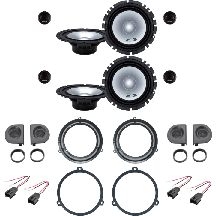 Kit 8 Casse SXE-1750S + SXE-1750S Ant. + Post. per Fiat Panda dal 2003 al 2012