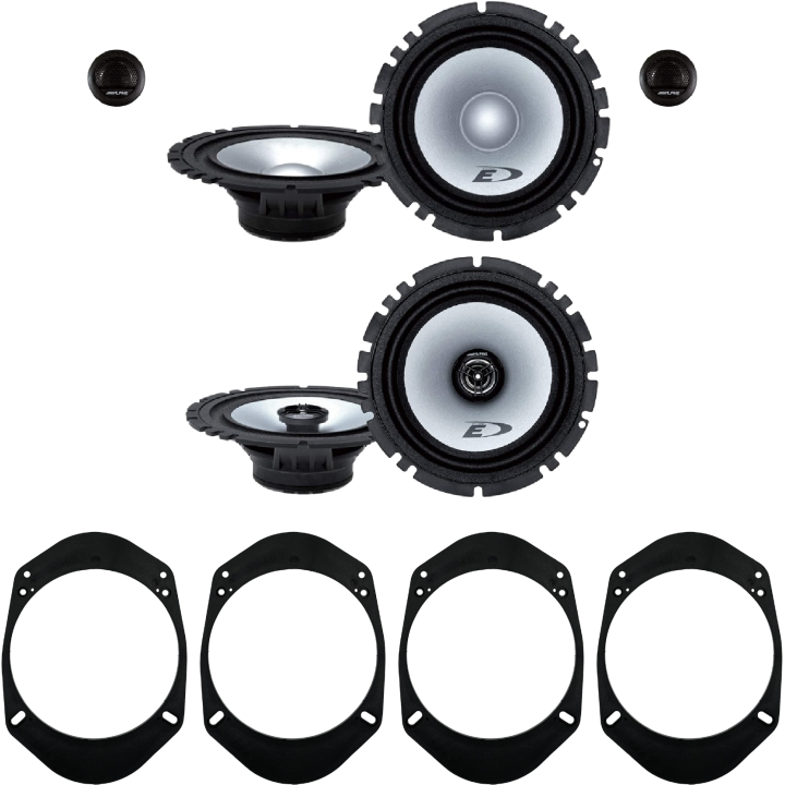 Kit 6 Casse SXE-1750S + SXE-1725S Ant. + Post. per Jeep Renegade