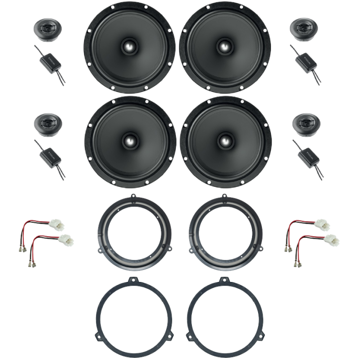 Kit 8 Casse ASE165 Ant. + Post. per Fiat Panda dal 2003 al 2012