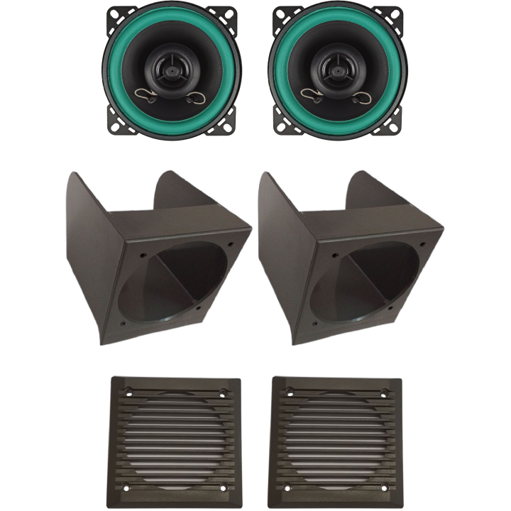 Kit 2 Casse IP-01100 Anteriore per Fiat Panda 141 dal 1986 al 2003 + 2 Box + 2 Griglie Grigie