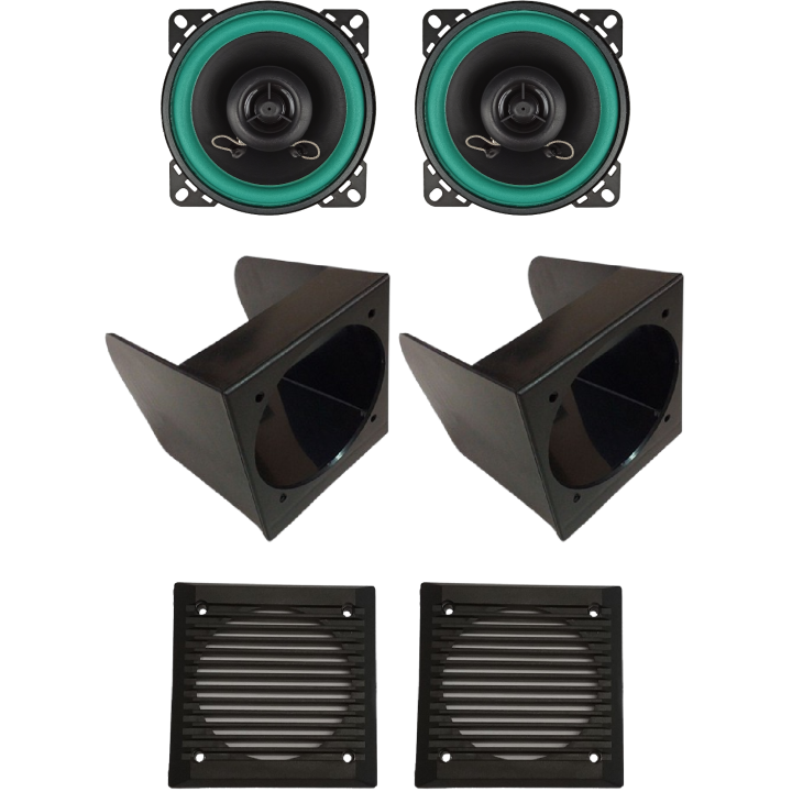 Kit 2 Casse IP-01100 Anteriore per Fiat Panda 141 dal 1986 al 2003 + 2 Box + 2 Griglie Nere