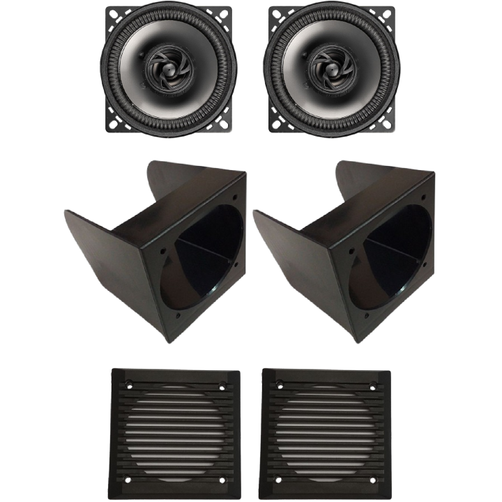 Kit 2 Casse AE100 Anteriore per Fiat Panda 141 dal 1986 al 2003 + 2 Box + 2 Griglie Nere