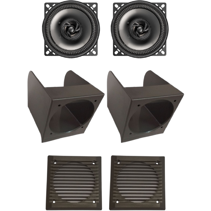 Kit 2 Casse AE100 Anteriore per Fiat Panda 141 dal 1986 al 2003 + 2 Box + 2 Griglie Grigie