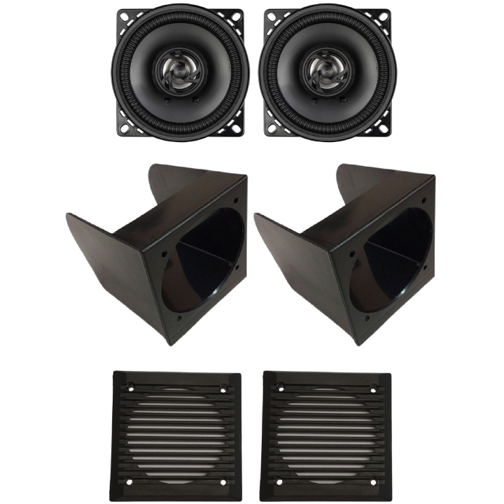 Kit 2 Casse SP-RX24 Anteriore per Fiat Panda 141 dal 1986 al 2003 + 2 Box + 2 Griglie Nere