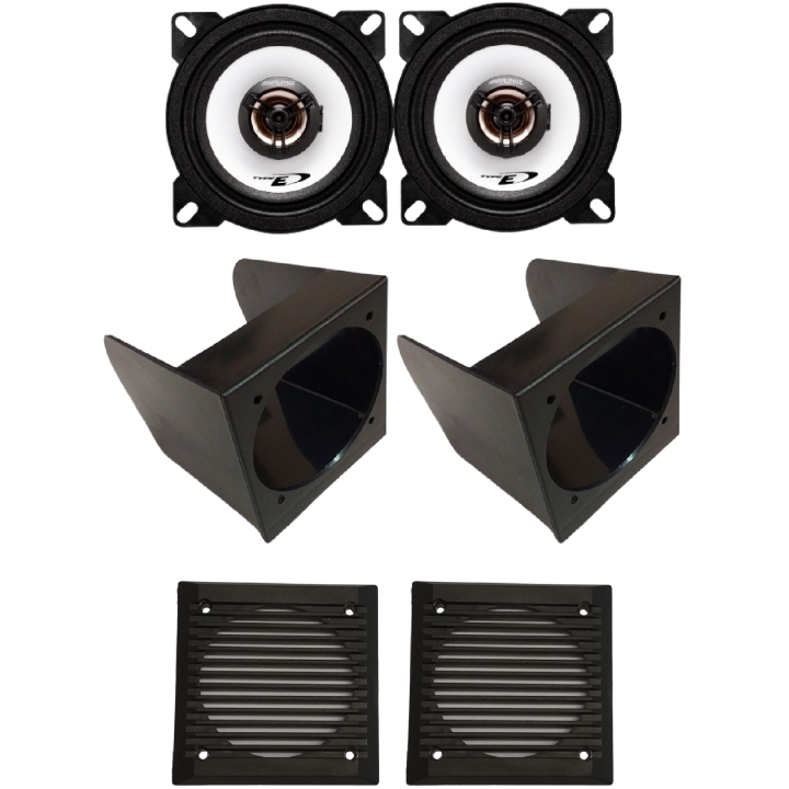 Kit 2 Casse SXE-1025S Anteriore per Fiat Panda 141 dal 1986 al 2003 + 2 Box + 2 Griglie Nere