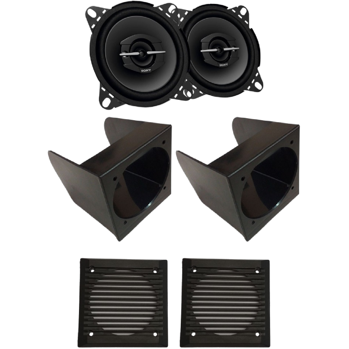 Kit 2 Casse XS-GTF1039 Anteriore per Fiat Panda 141 dal 1986 al 2003 + 2 Box + 2 Griglie Nere