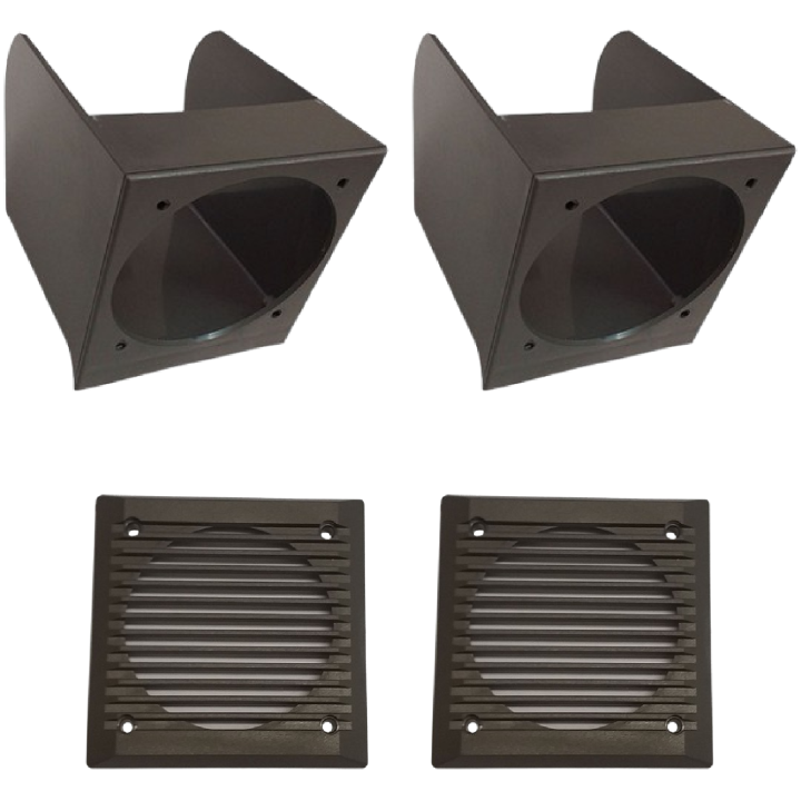 Coppia Box + 2 Griglie Grigie per Altoparlanti anteriori da 10 cm per Fiat Panda 141 dal 1986 al 2003