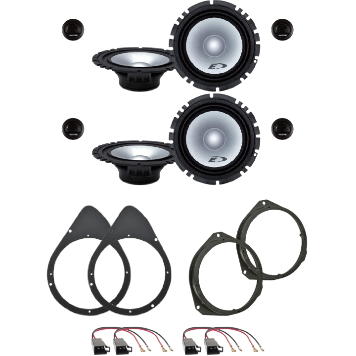 Kit 8 Casse SXE-1750S Ant. + Post. per Abarth 500/595/695 dal 2008 in poi