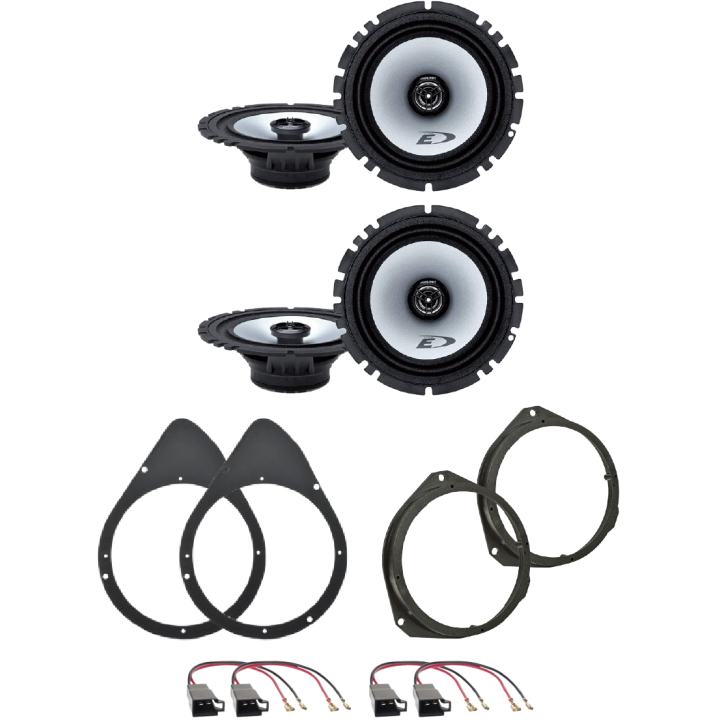 Kit 4 Casse SXE-1725S Ant. + Post. per Fiat 500 dal 2007 in poi e Fiat 500C dal 2009 in poi