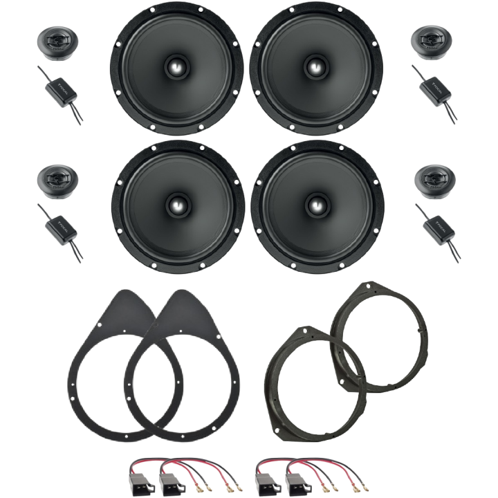 Kit 8 Casse ASE165 Ant. + Post. per Abarth 500/595/695 dal 2008 in poi