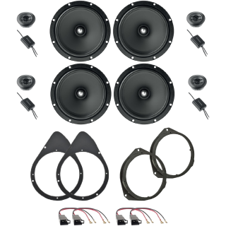Kit 8 Casse ASE165 Ant. + Post. per Fiat 500 dal 2007 in poi e Fiat 500C dal 2009 in poi