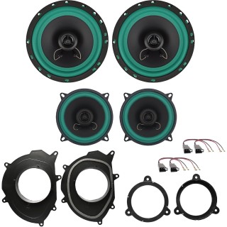 Kit 4 casse IP-01165 + IP-01130 per Renault Clio IV dal 2013 al 2021 + 4 Supporti Anteriori e Posteriori + 4 Connettori